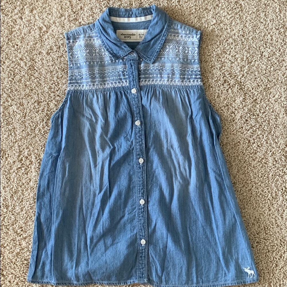 Abercrombie Kids Sleeveless Denim Buttondown